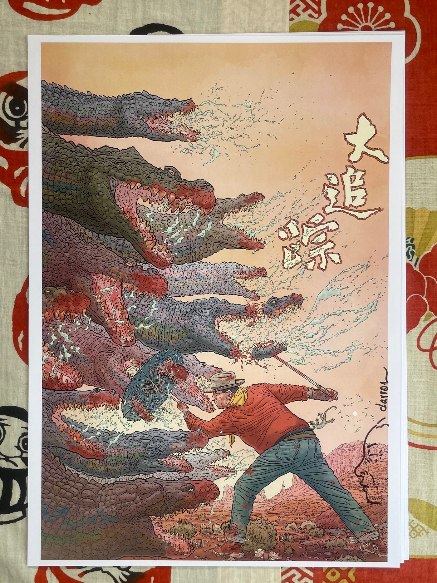 Geof Darrow Shaolin Cowboy SIGNED Print ARMY OF MONSTERS