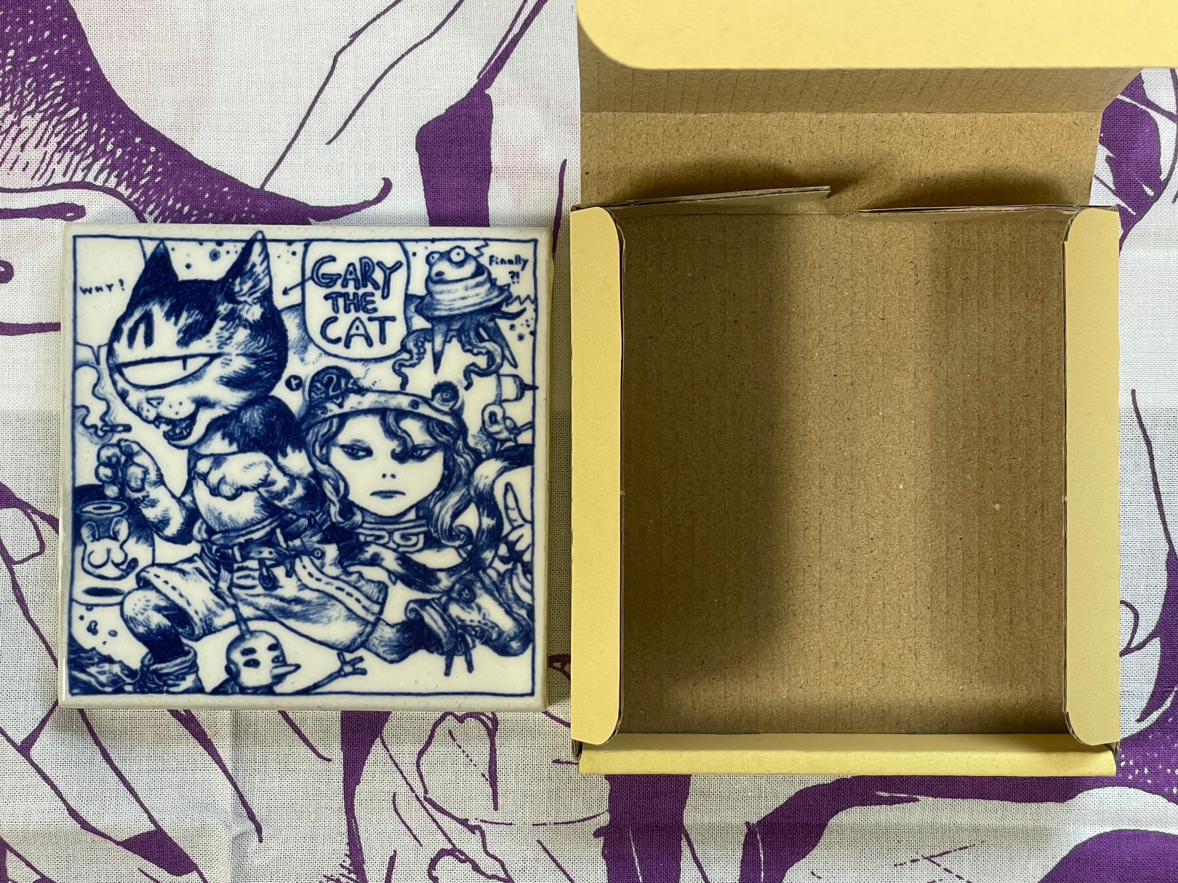 Katsuya Terada Gary the Cat Tile Cup Coaster