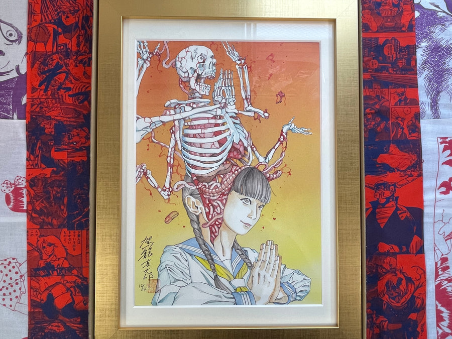 SIGNED Kago Shintaro Skeleton Girl 12/12 Art Print