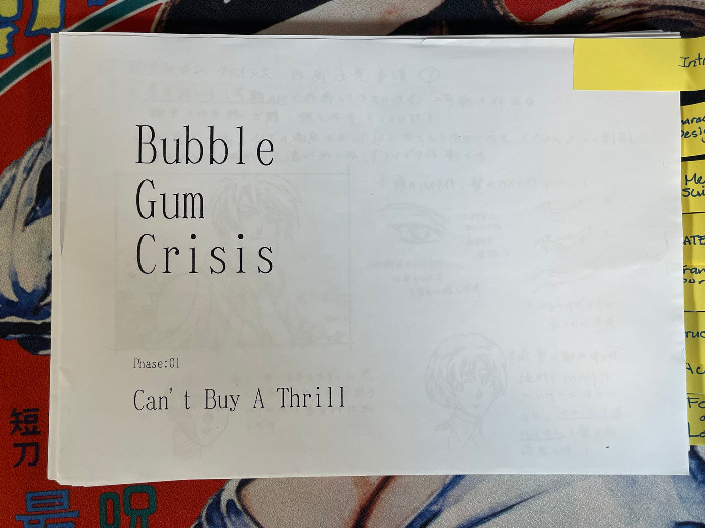 Bubblegum Crisis Tokyo 2040 Settei Shiryoshi Set of (62 Double-Sided Photocopies)