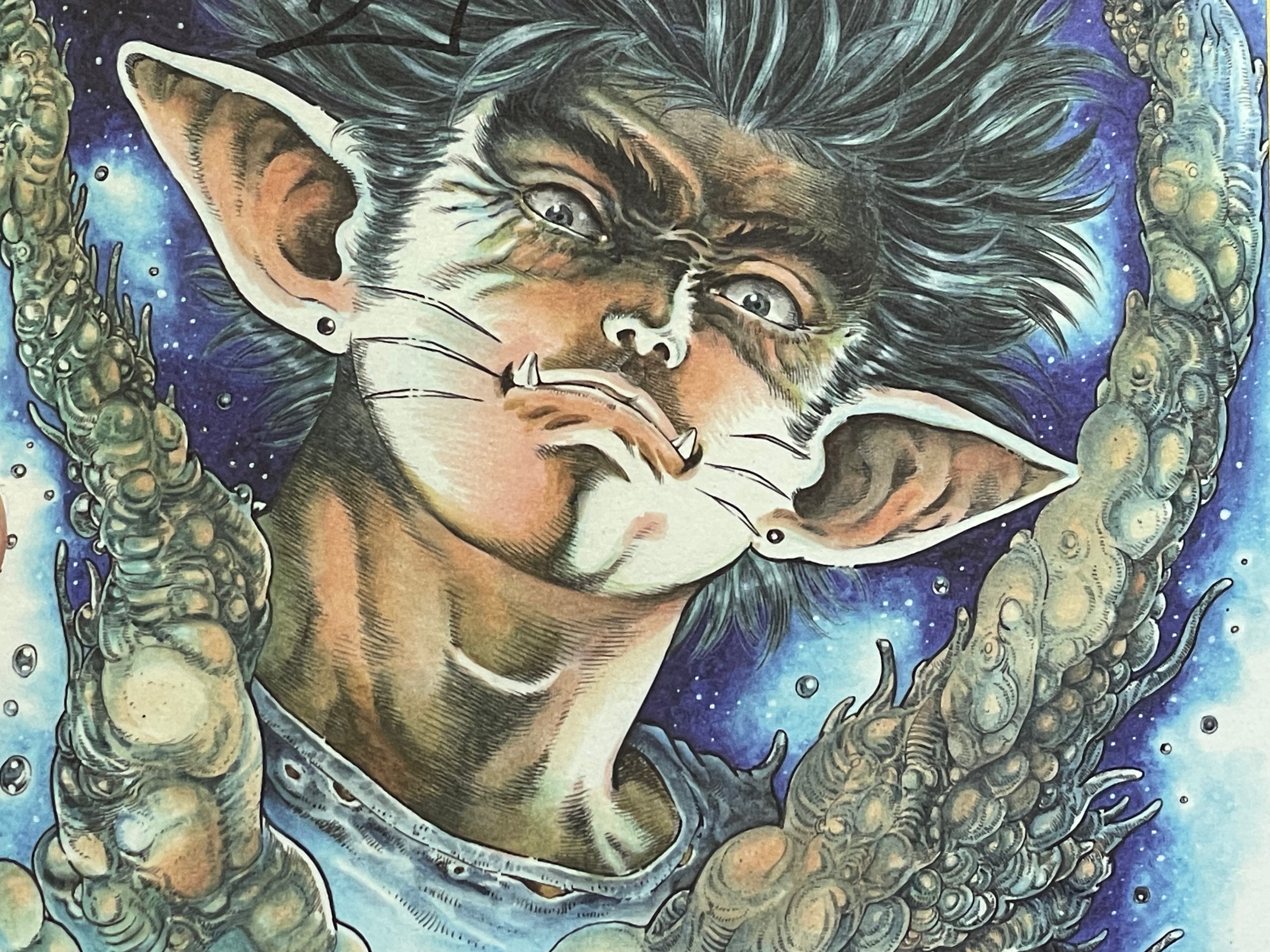 SIGNED Toshio Maeda Mini Shikishi Board "Cat Boy Arrives"-thumbmail-3