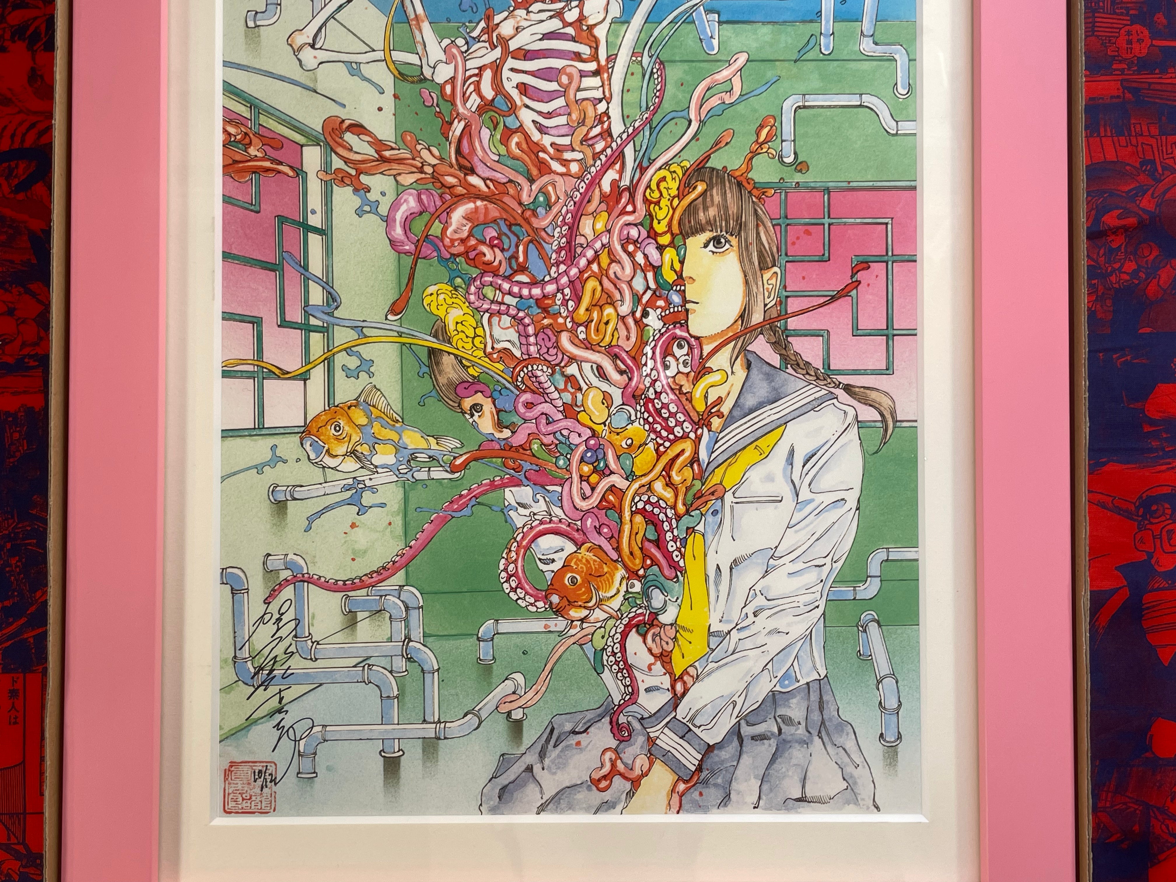 SIGNED Kago Shintaro Skeleton Girl No.2 10/12 Art Print