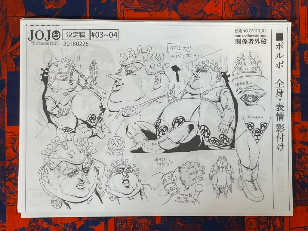Jojo's Bizarre Adventure #50 Settei Shiryoshi Character Guide (32 Pages/Photocopies)