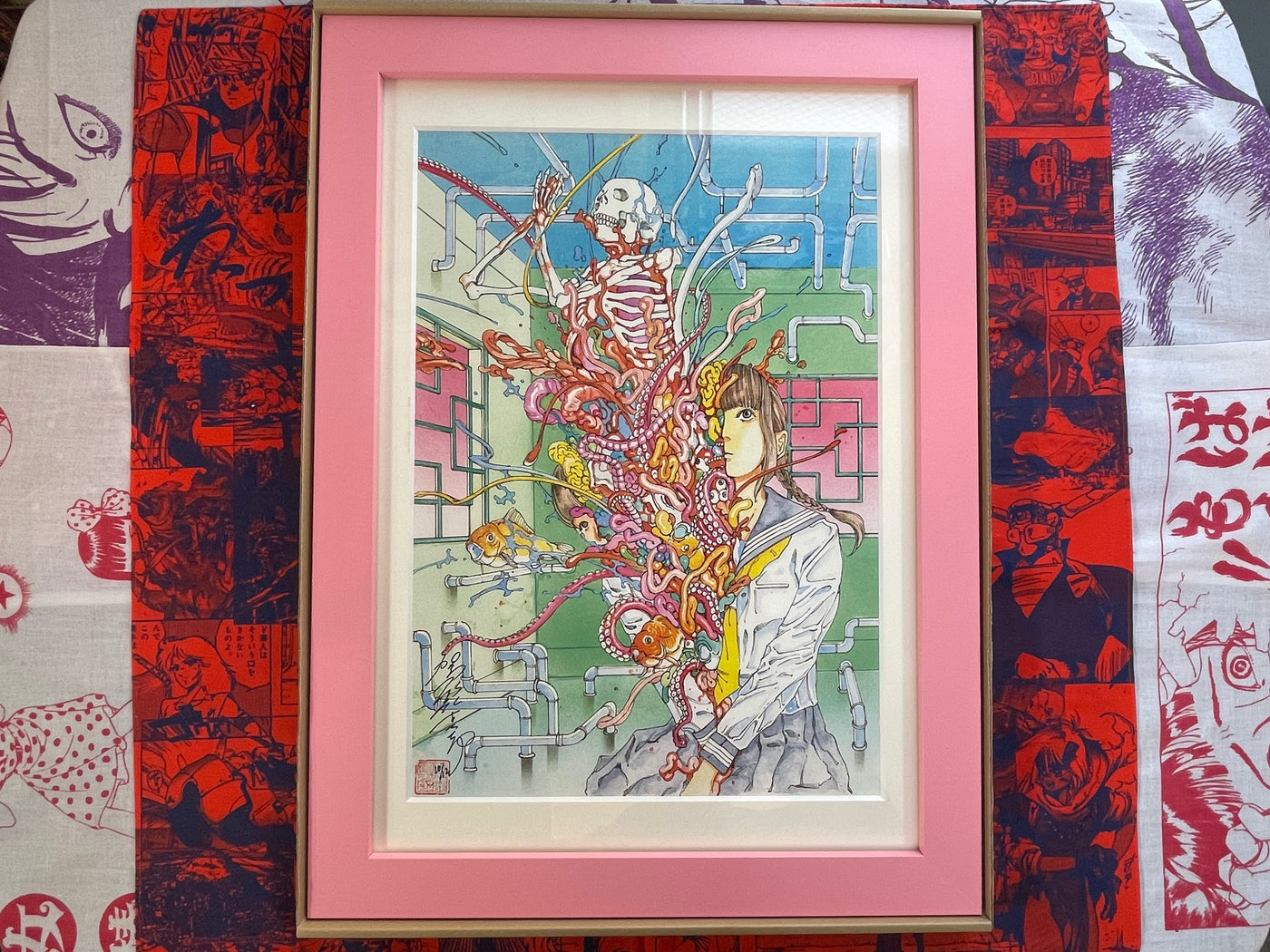 SIGNED Kago Shintaro Skeleton Girl No.2 10/12 Art Print
