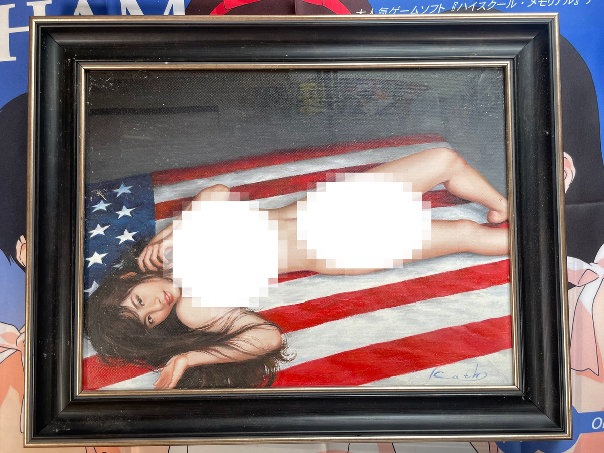 FRAMED ART Nude with American Flag-thumbmail-1