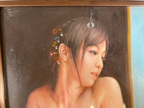 FRAMED ART Nude with Blue Wall by Kaph (1990s)-thumbmail-4