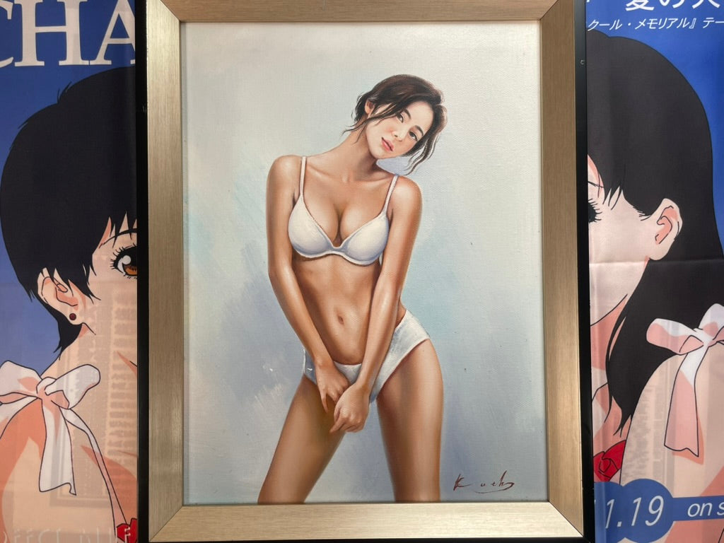 FRAMED ORIGINAL ART White Lingerie by Unknown (1990s?)-thumbmail-1