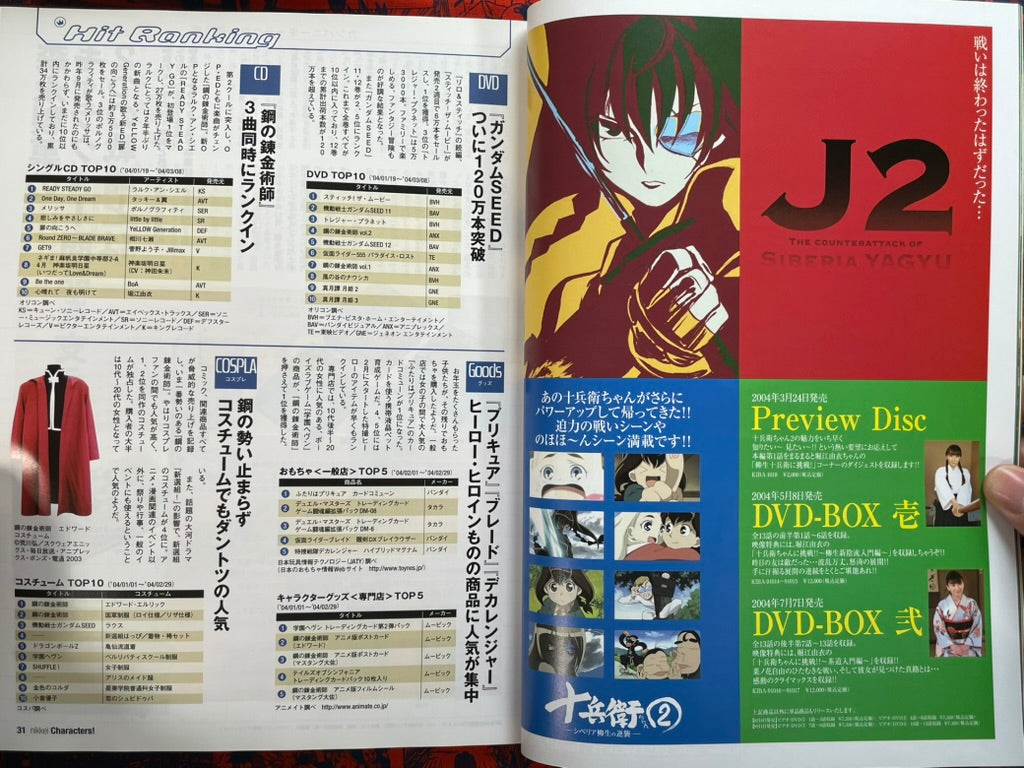 Nikkei Characters! Innocence & Stand Alone Complex Magazine w/ DVD (2004)