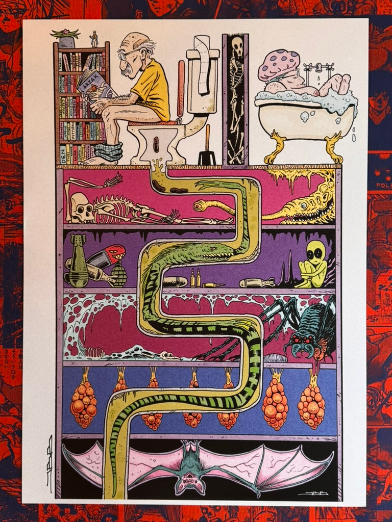 Poop Dude Poster by ILLstrips (43 x 31 cm)