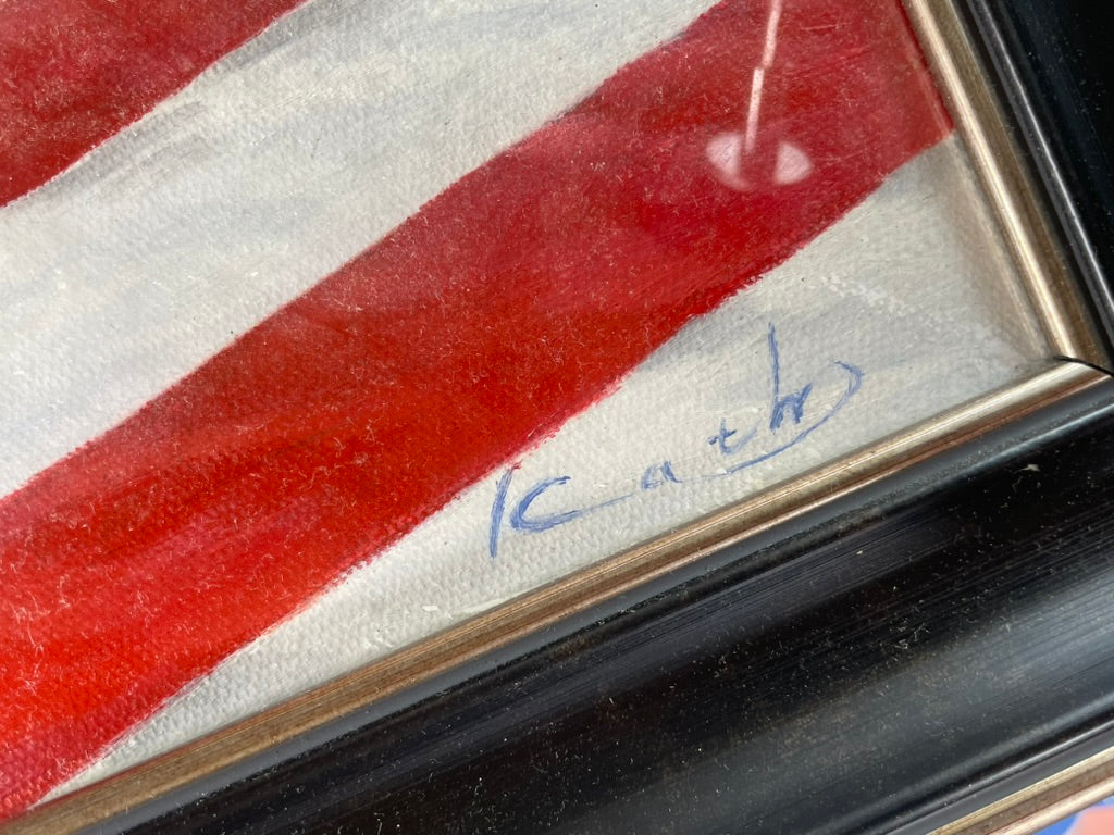FRAMED ART Nude with American Flag-thumbmail-2