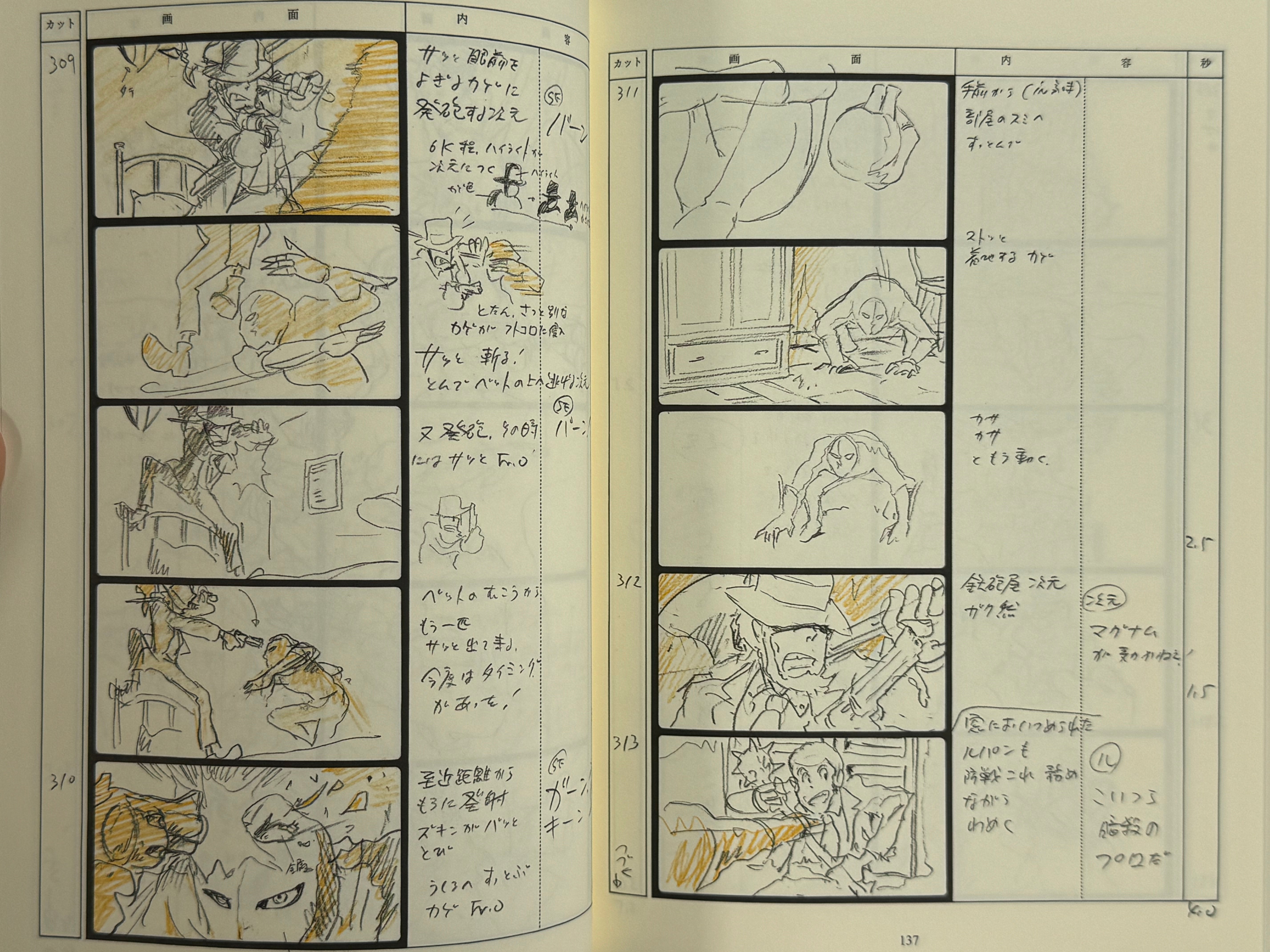 Lupin the Third Cagliostro's Castle Storyboards (2003)