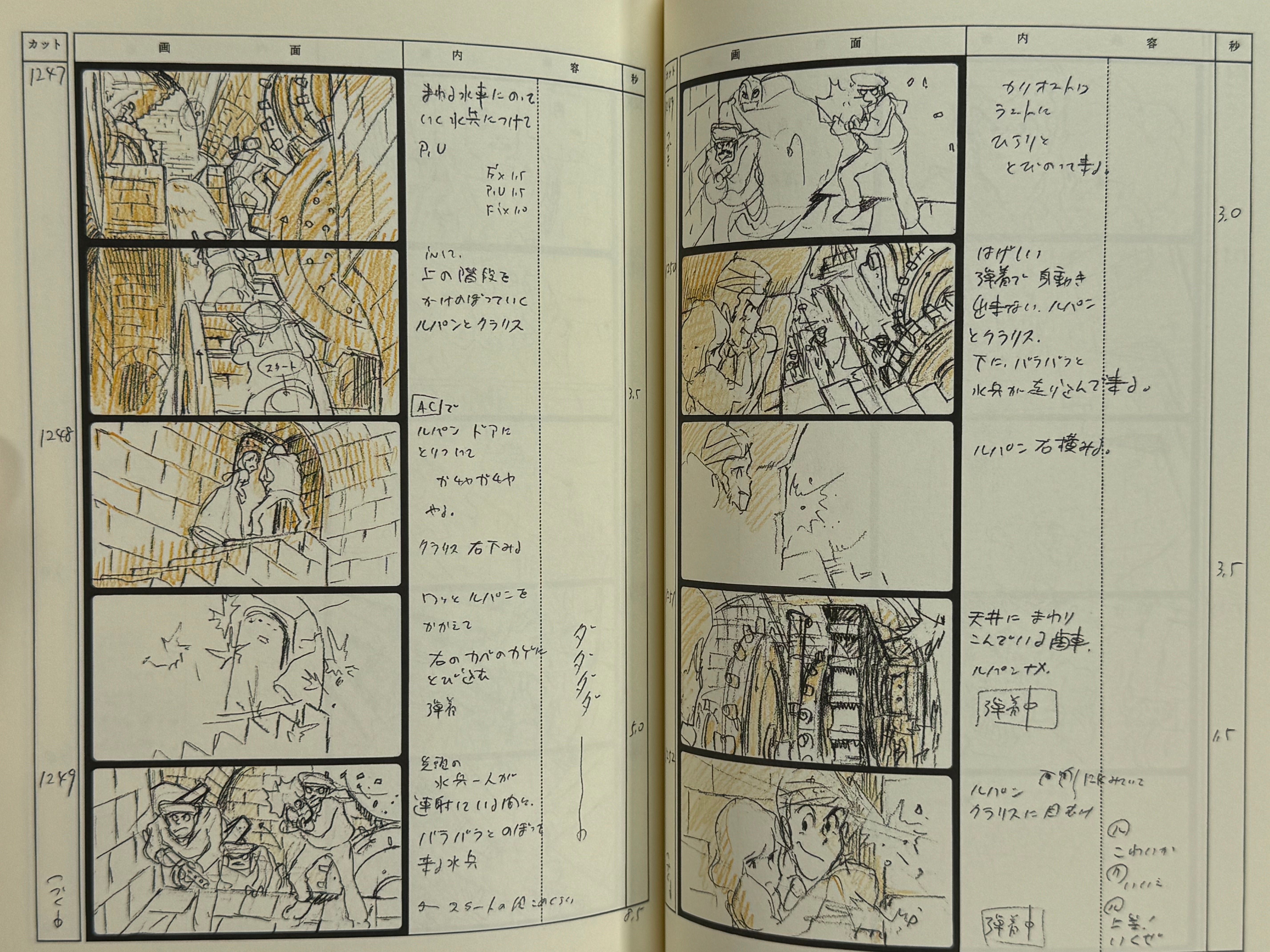 Lupin the Third Cagliostro's Castle Storyboards (2003)