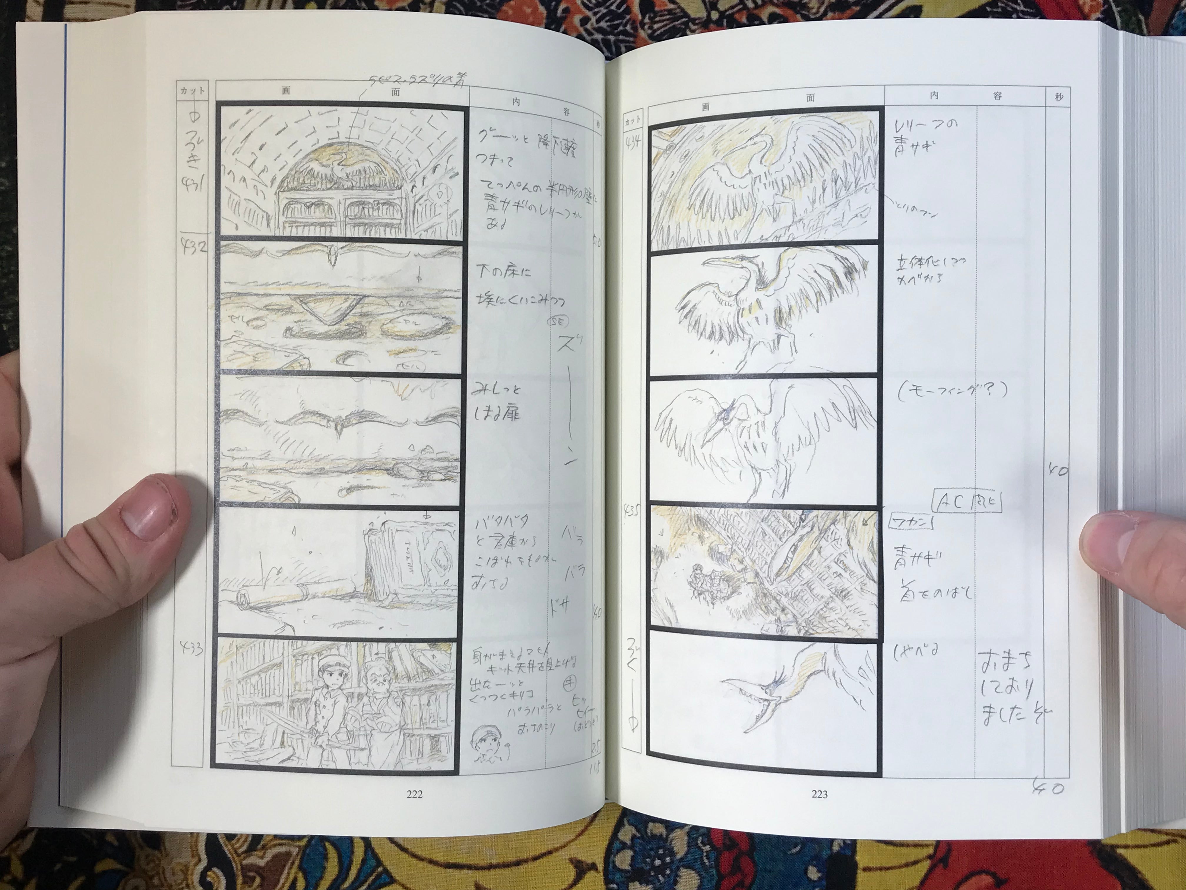 Storyboard Book Examples The Boy and the Heron Storyboard Book by Ghibli & Hayao Miyazaki ...