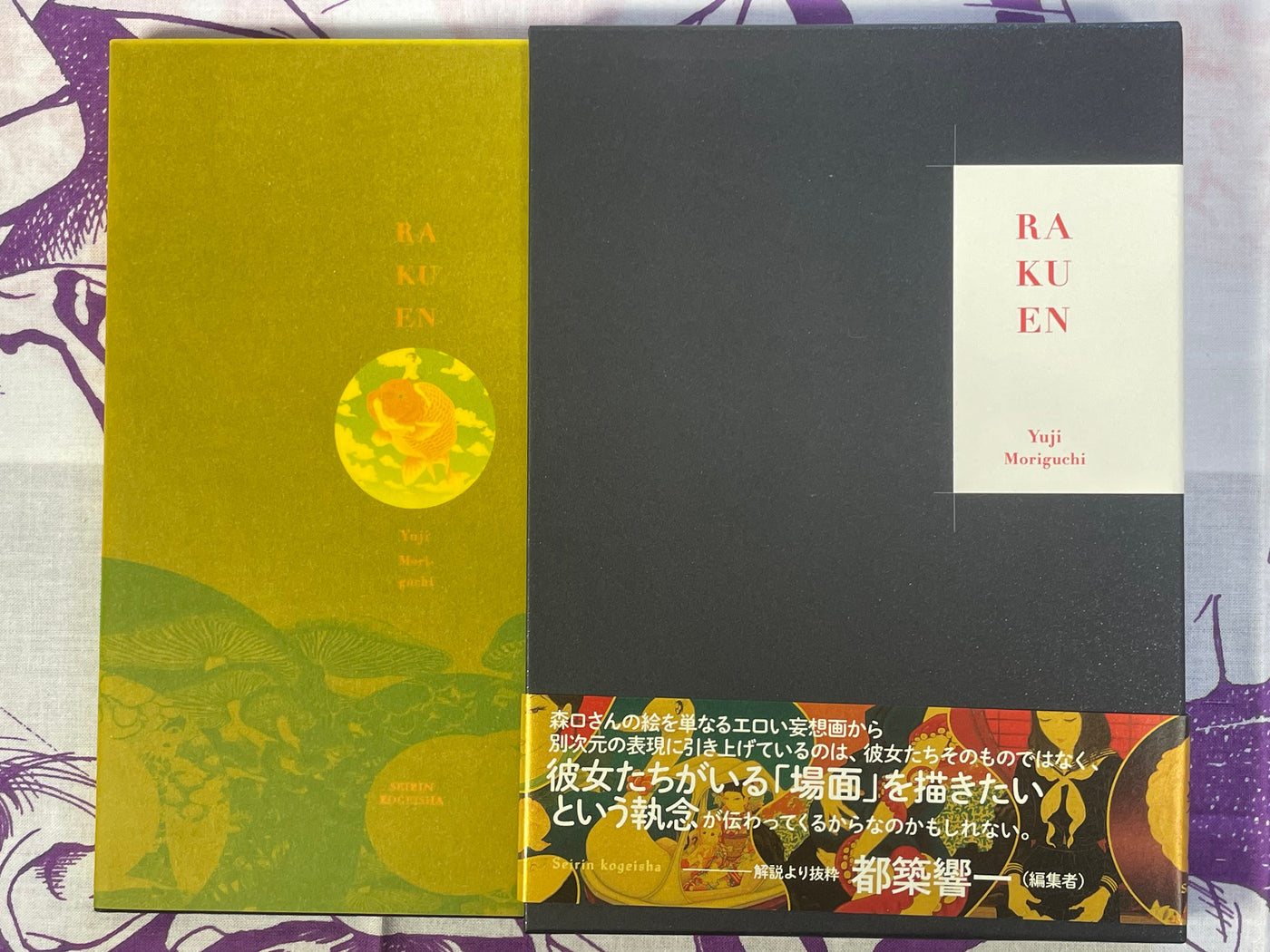 RAKUEN - SIGNED Hardcover + Slipcover + Obi + Postcard by Yuji Moriguchi