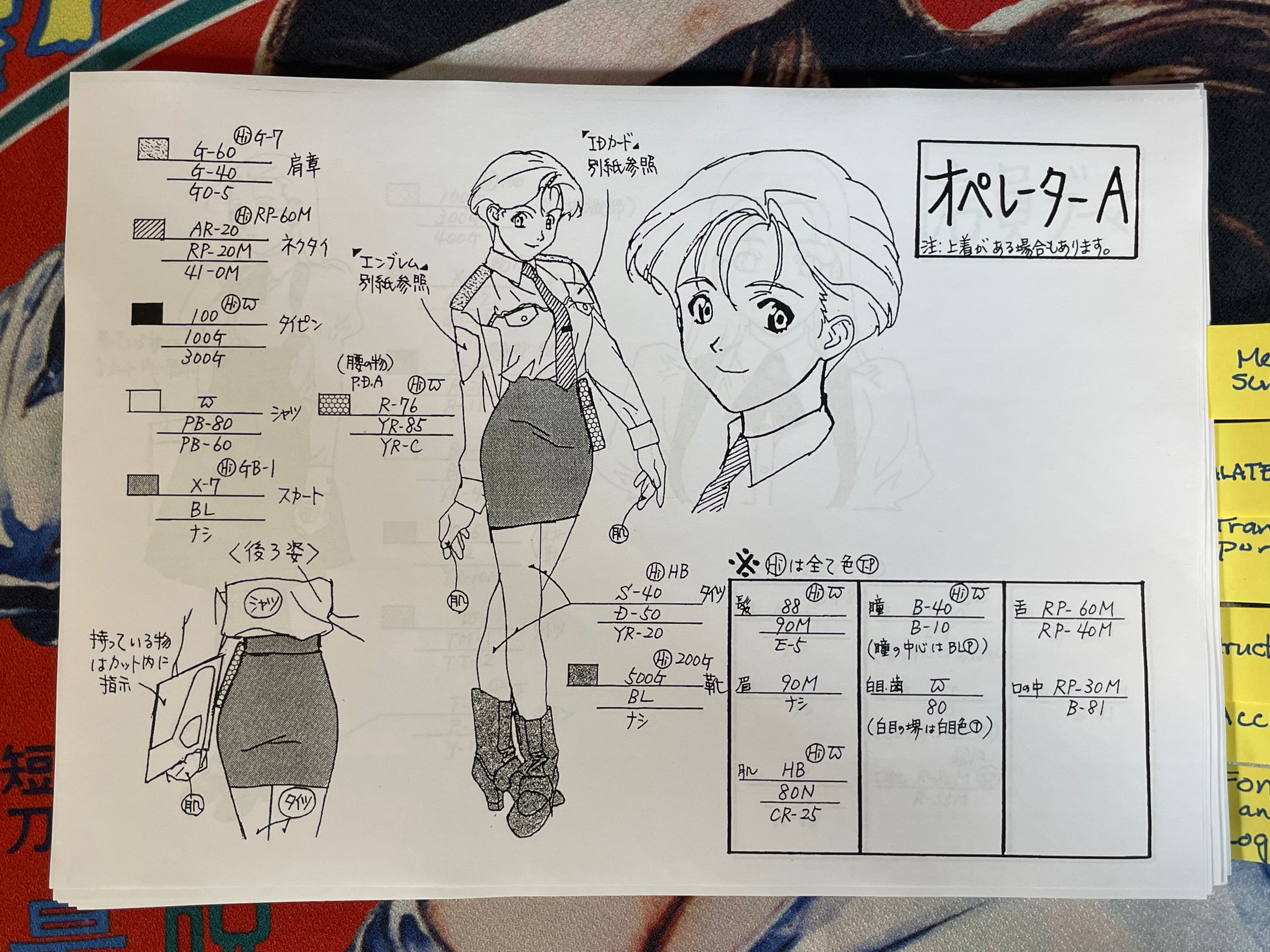 Bubblegum Crisis Tokyo 2040 Settei Shiryoshi Set of (62 Double-Sided Photocopies)