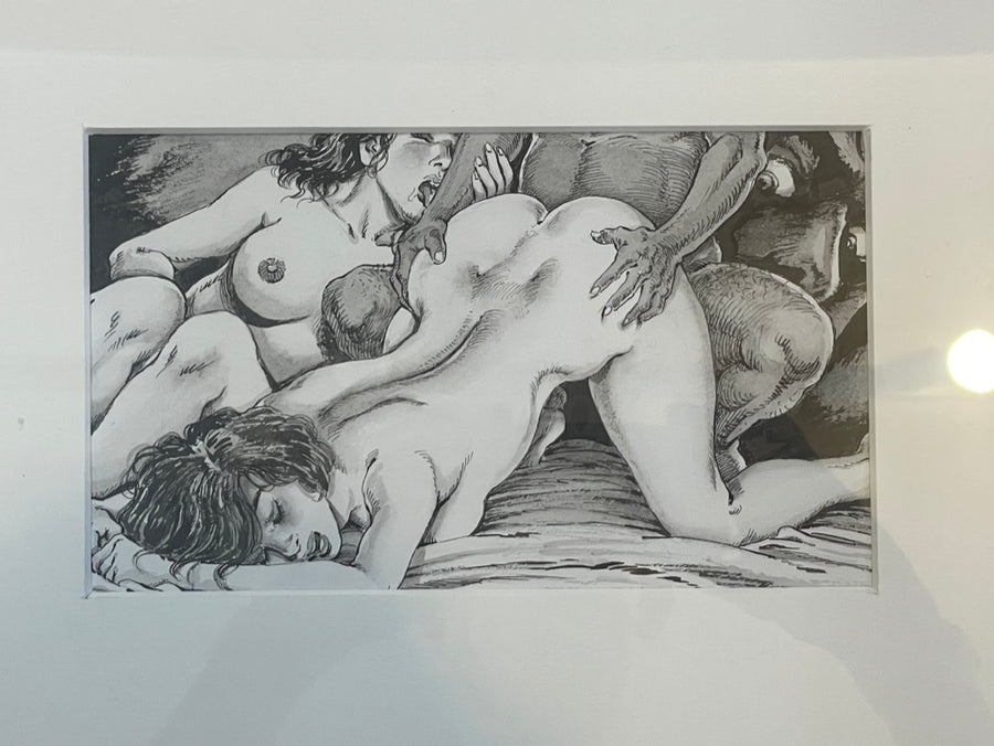 Shiro Kasama Small Framed Illustration “Orgy Peeper”