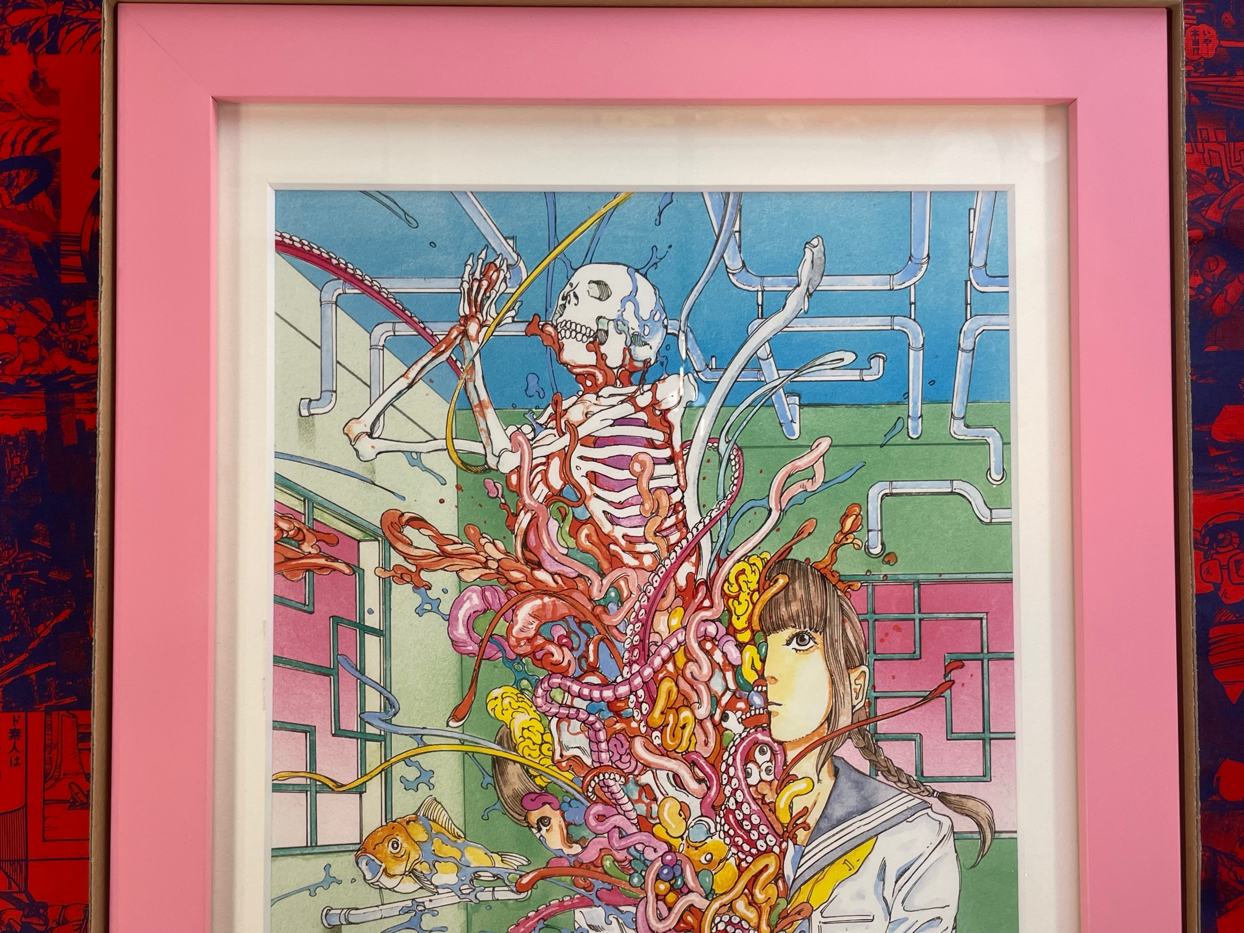 SIGNED Kago Shintaro Skeleton Girl No.2 10/12 Art Print