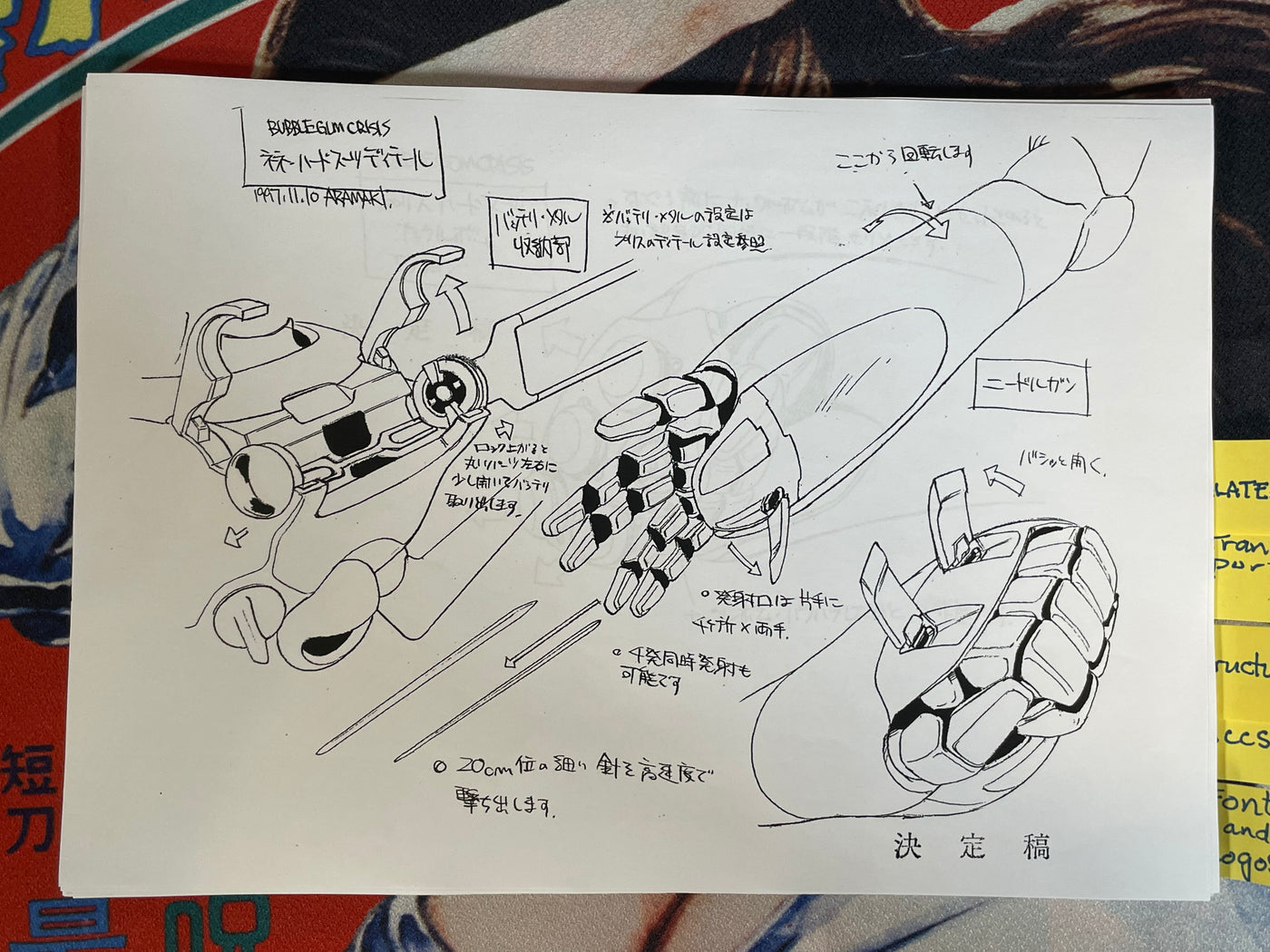 Bubblegum Crisis Tokyo 2040 Settei Shiryoshi Set of (62 Double-Sided Photocopies)