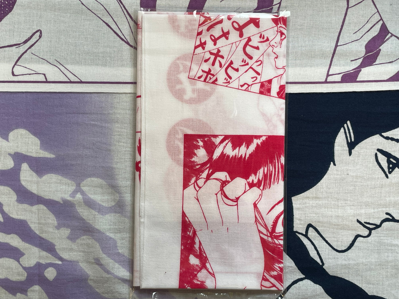 Suehiro Maruo Red & White Tenugui Tapestry