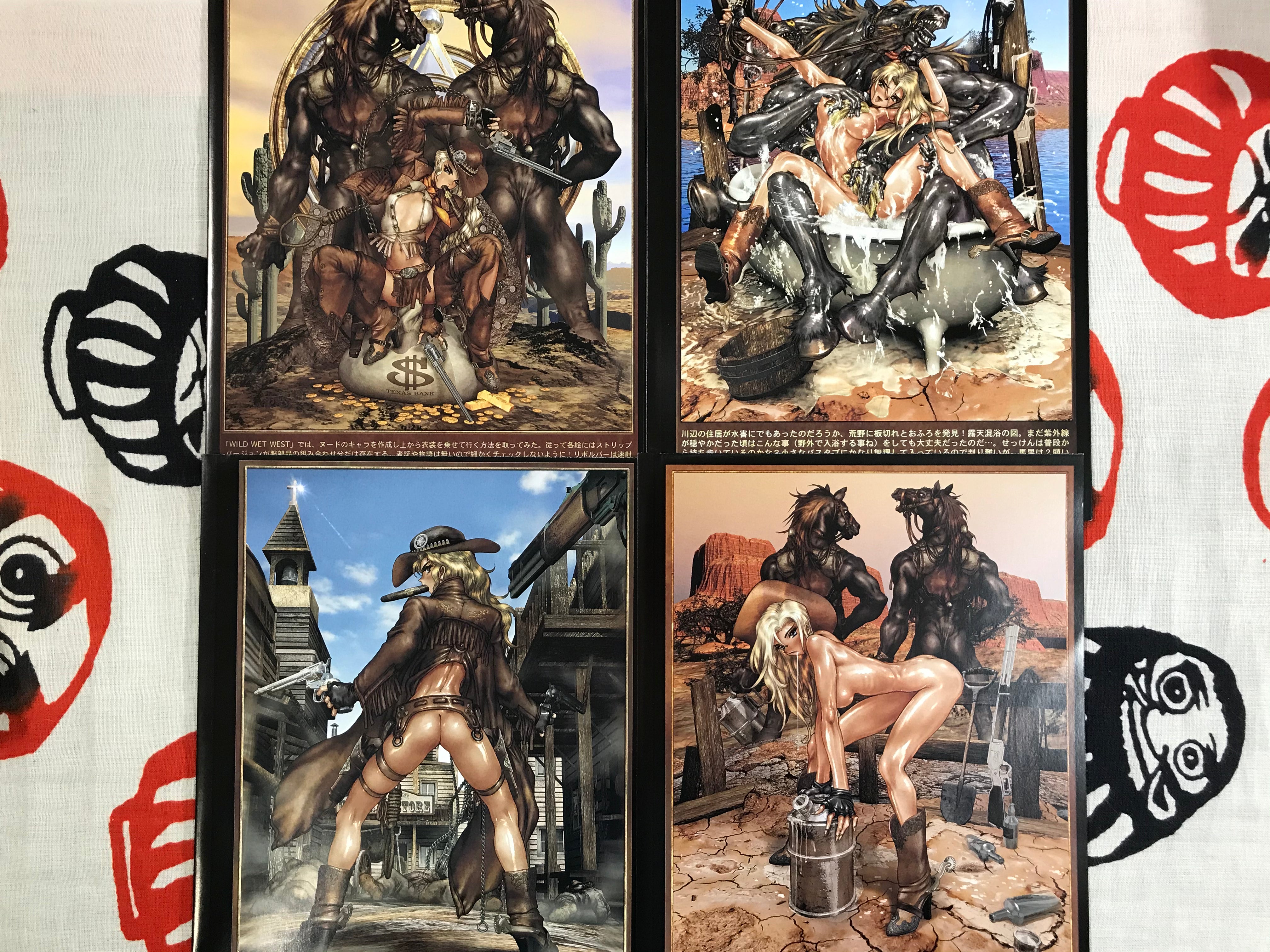 Galgrease 1st Series Wild Wet West Poster Book 001 w/ sealed trading cards by Shirow Masamune (2003)