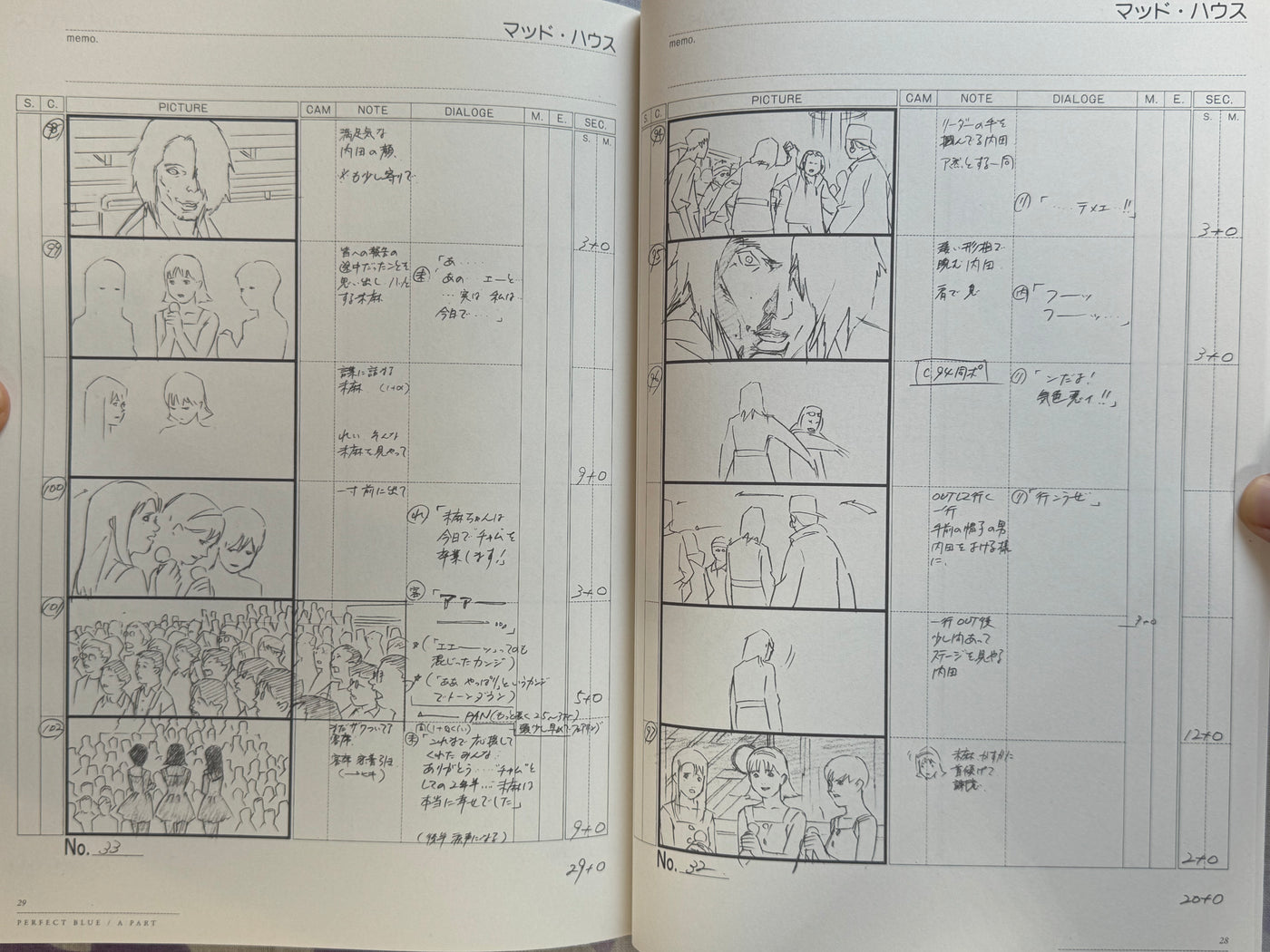 Perfect Blue Storyboards (2015) by Satoshi Kon