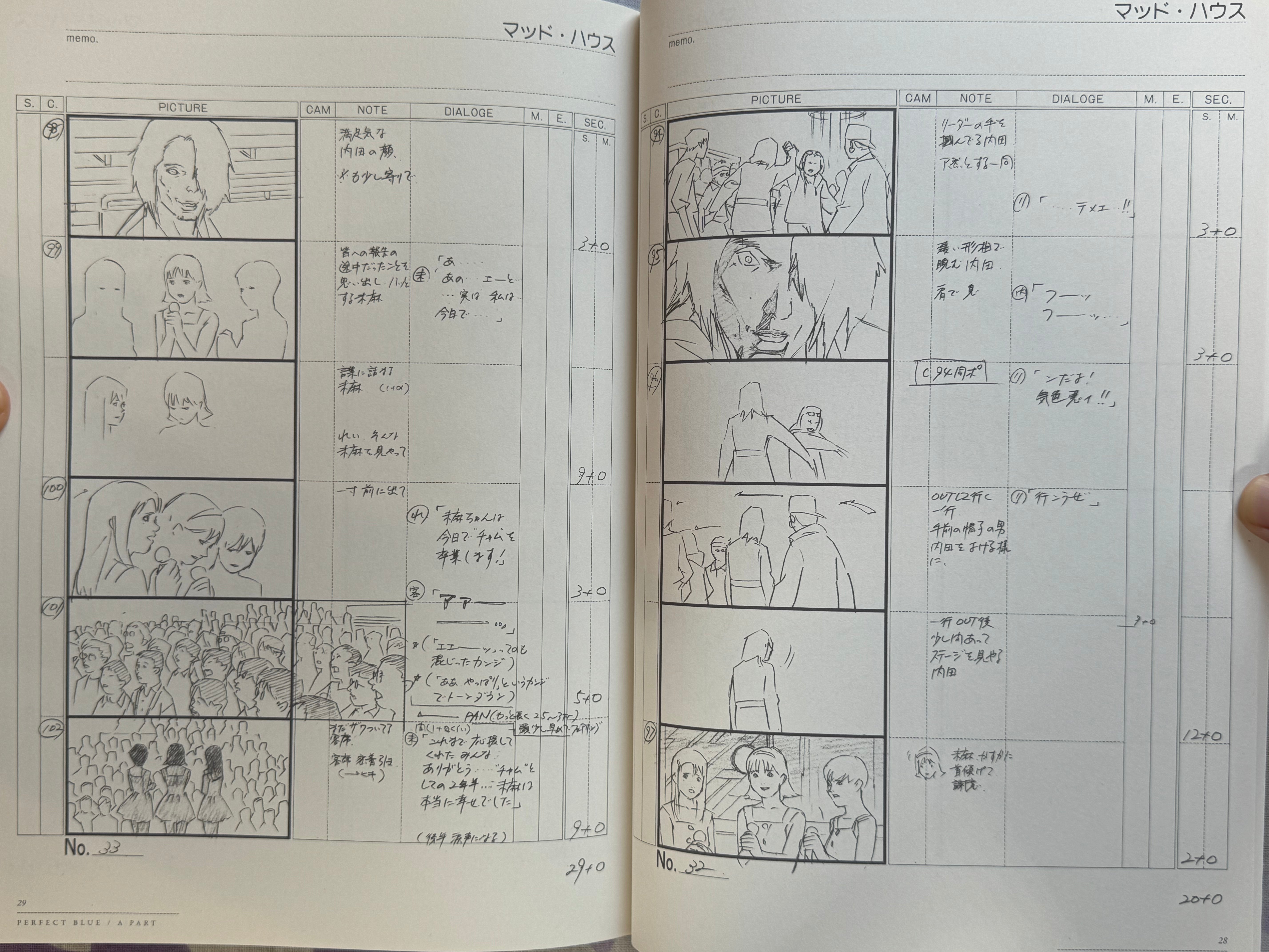 Perfect Blue Storyboards (2015) by Satoshi Kon