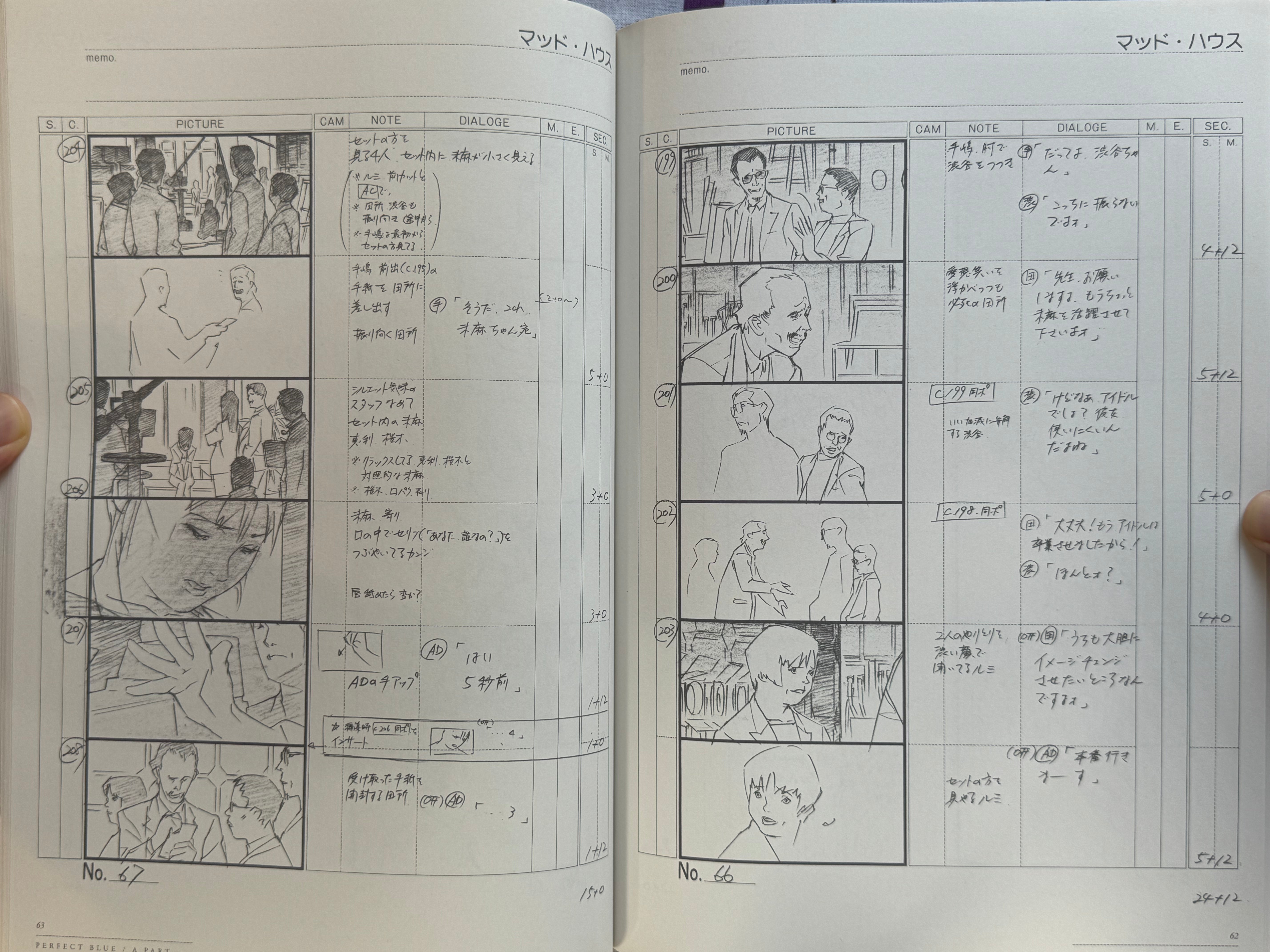 Perfect Blue Storyboards (2015) by Satoshi Kon
