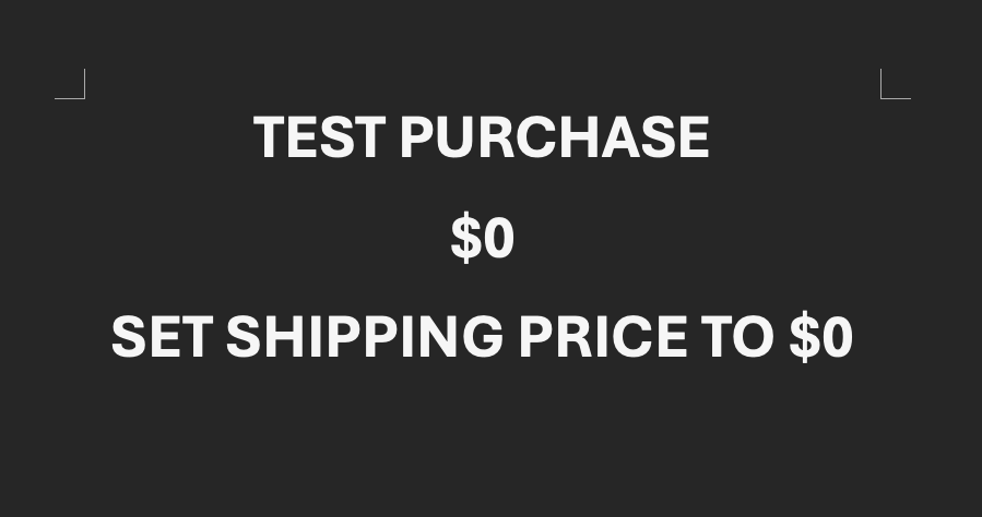 TEST PURCHASE PRODUCT $0